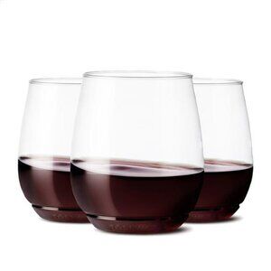 Unbreakable Plastic Wine Glasses Set 14oz Recyclable Clear Cups 12 Pack